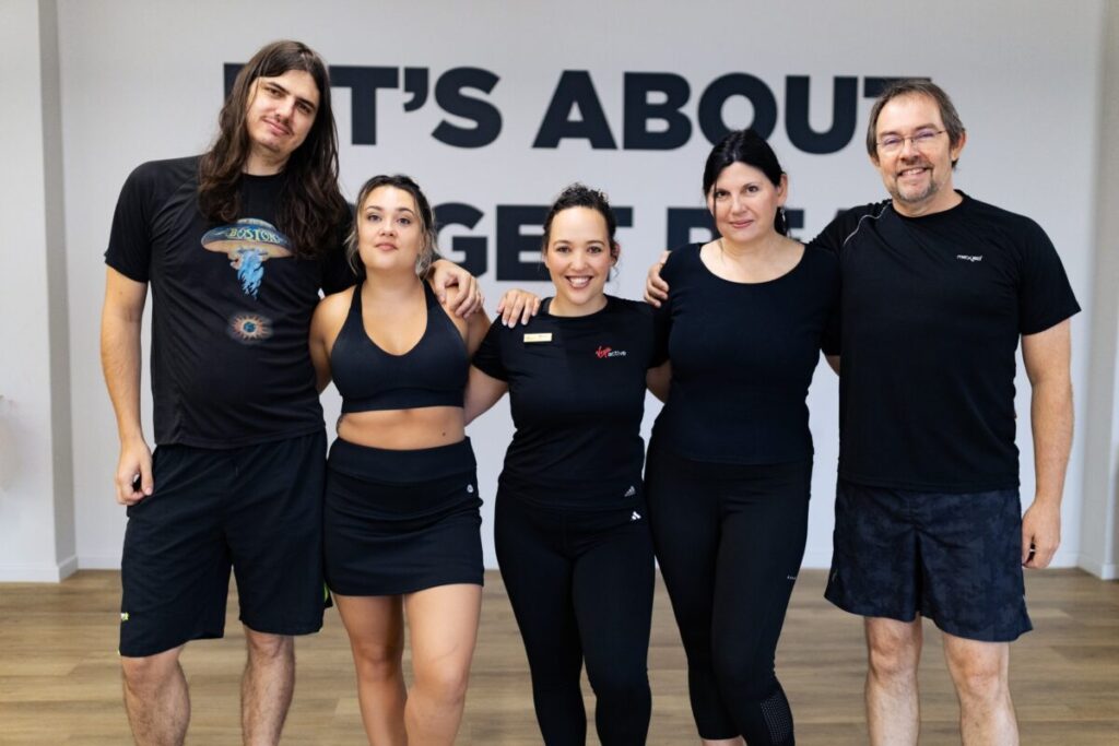 Certified personal trainer Marcia Swanepoel with a some of her clients at Virgin Active The Sanctuary, Somerset West, Cape Town, celebrating workout success.